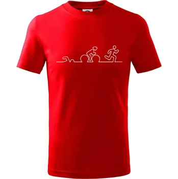 Chlapecké tričko EKG triatlon - Tričko dětské bavlněné - 98 cm / 2 roky ( Červená )