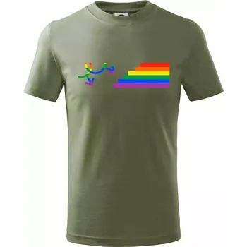 Chlapecké oblečení Gay symbol duha - Tričko dětské bavlněné - 98 cm / 2 roky ( Khaki )