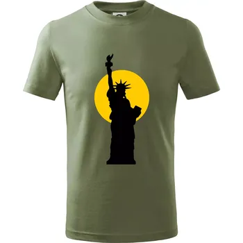 Chlapecké tričko Socha svobody slunce - Tričko dětské bavlněné - 98 cm / 2 roky ( Khaki )