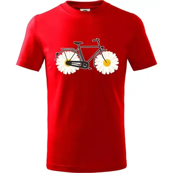 Kolo kopretina - Tričko dětské bavlněné - 98 cm / 2 roky ( Červená )