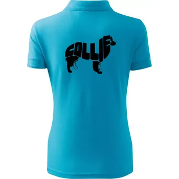 Border kolie písmo v těle - Polokošile dámská Pique Polo - L ( Světlý tyrkys )