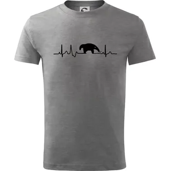 Mravenečník EKG - Tričko dětské bavlněné - 98 cm / 2 roky ( Tmavě šedý melír )