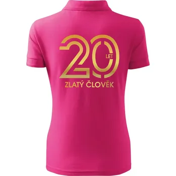 20 let zlatý člověk - Polokošile dámská Pique Polo - XS ( Purpurová )