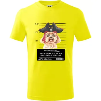 Chlapecké tričko Lump a darebák pudl - Tričko dětské bavlněné - 98 cm / 2 roky ( Citrónová )