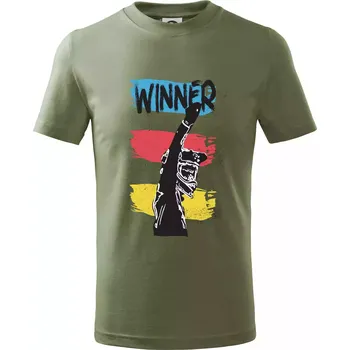 Winner závodník - Tričko dětské bavlněné - 98 cm / 2 roky ( Khaki )
