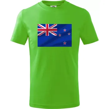 Nový Zéland fotka vlajky - Tričko dětské bavlněné - 98 cm / 2 roky ( Apple Green )