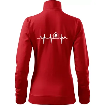 Dámská mikina EKG rumka - Mikina dámská Viva bez kapuce - M ( Červená )