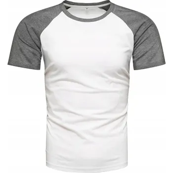 Pánské tričko bílé s grafitovými rukávy XXL