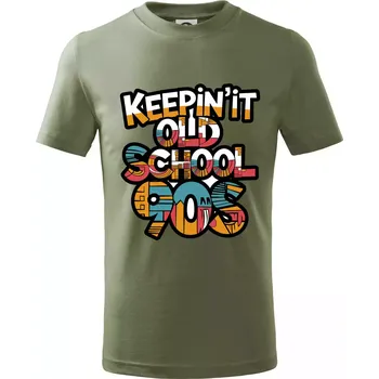 Chlapecké tričko KEEPIN'IT Old School 90s - Tričko dětské bavlněné - 98 cm / 2 roky ( Khaki )