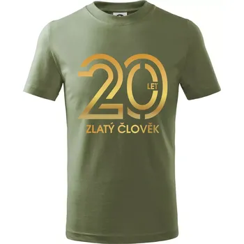 20 let zlatý člověk - Tričko dětské bavlněné - 134 cm/8 let ( Khaki )