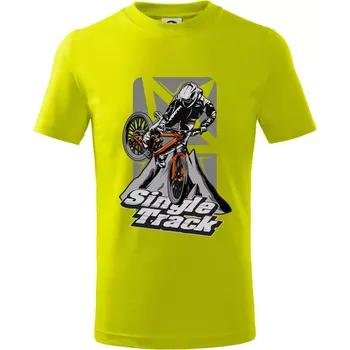 Single track trať - Tričko dětské bavlněné - 98 cm / 2 roky ( Limetková )