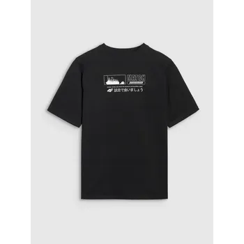 Chlapecké tričko Dětské bavlna tričko 4F černé barvy, velikost 158