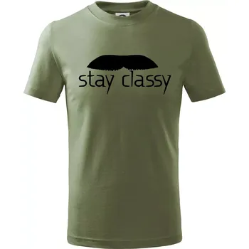 Chlapecké oblečení Stay Classy - mustache - Tričko dětské bavlněné - 98 cm / 2 roky ( Khaki )