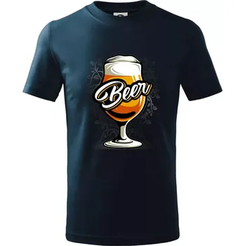 Chlapecké tričko Beer sklenice s nožkou - Tričko dětské bavlněné - 98 cm / 2 roky ( Námořní modrá (velmi tmavá - téměř černá) )