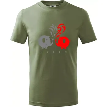 Dětská móda Slon veselý - Tričko dětské bavlněné - 98 cm / 2 roky ( Khaki )
