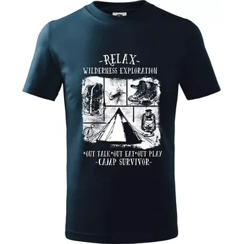 Chlapecké tričko Relax wilderness exploration - Tričko dětské bavlněné - 98 cm / 2 roky ( Námořní modrá (velmi tmavá - téměř černá) )