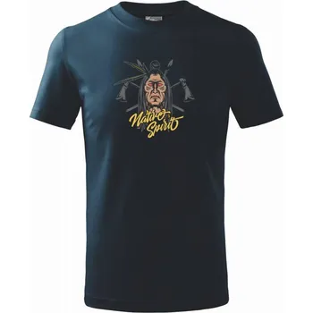 Chlapecké tričko Native Spirit Indian - Tričko dětské bavlněné - 98 cm / 2 roky ( Námořní modrá (velmi tmavá - téměř černá) )