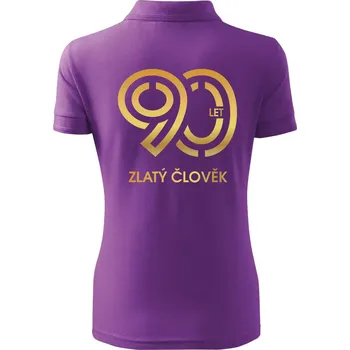 90 let zlatý člověk - Polokošile dámská Pique Polo - 2XL ( Fialová )