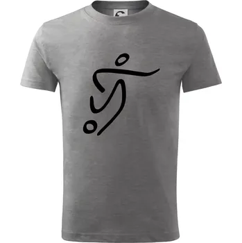 Chlapecké tričko Fotbalista silueta - Tričko dětské bavlněné - 98 cm / 2 roky ( Tmavě šedý melír )