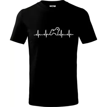 Chlapecké tričko Bišonek ekg - Tričko dětské bavlněné - 98 cm / 2 roky ( Černá )