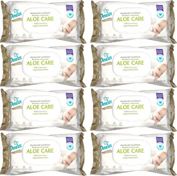 Dětská kosmetika 8x Vlhčené ubrousky Dada Extra Care Aloe Care s organickou aloe 64 ks