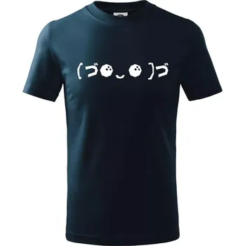 Chlapecké tričko Veselý kaomoji - Tričko dětské bavlněné - 98 cm / 2 roky ( Námořní modrá (velmi tmavá - téměř černá) )