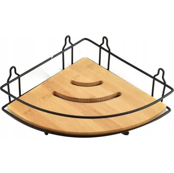 Koupelnový nábytek Rohová koupelnová polička Bathlab 20x19x6,5 cm, hnědo-černá