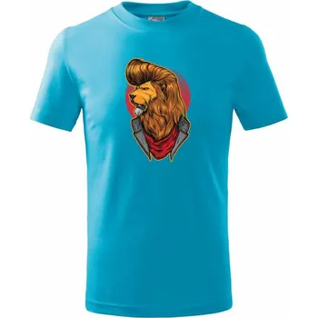 Chlapecké tričko Lev za frajera - Tričko dětské bavlněné - 98 cm / 2 roky ( Světlý tyrkys )