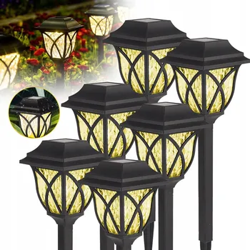 Venkovní osvětlení 6X SOLÁRNÍ SVĚTLA DO ZAHRADY BALKON PATIO, ZAPICHOVACÍ STOJÍCÍ VENKOVNÍ LAMPA