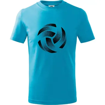 Chlapecké tričko Volejbalový míč tiskový design - Tričko dětské bavlněné - 98 cm / 2 roky ( Světlý tyrkys )