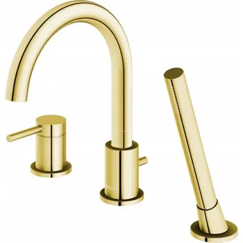 Vodovodní baterie Vanová baterie páková, montáž na vanu Kohlman AXEL GOLD zlatá QB241AGD