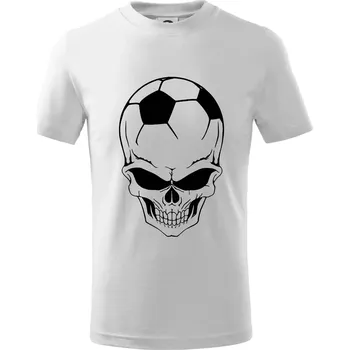 Fotbal lebka míč - Tričko dětské bavlněné - 98 cm / 2 roky ( Bílá )