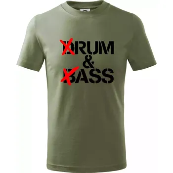 Drum & Bass (Rum & Ass) - Tričko dětské bavlněné - 98 cm / 2 roky ( Khaki )