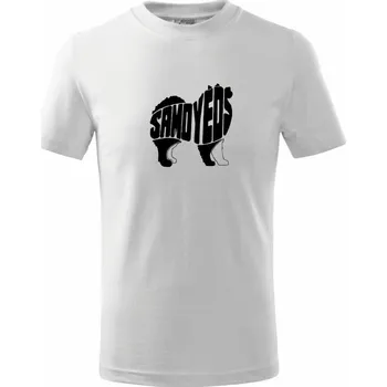 Chlapecké tričko Samojed - Tričko dětské bavlněné - 98 cm / 2 roky ( Bílá )