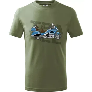 Chlapecké oblečení Cestovní motorka Amerika modrá - Tričko dětské bavlněné - 98 cm / 2 roky ( Khaki )