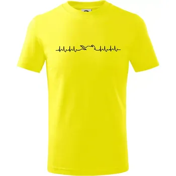 Moto EKG - Tričko dětské bavlněné - 98 cm / 2 roky ( Citrónová )