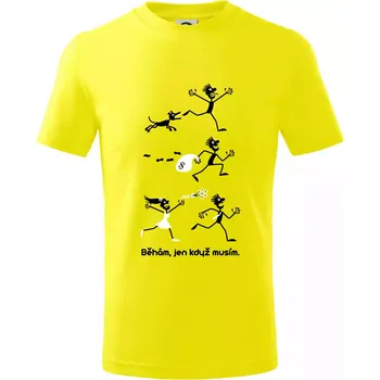 Chlapecké tričko Běhám jen když musím (Hana-creative) - Tričko dětské bavlněné - 98 cm / 2 roky ( Citrónová )