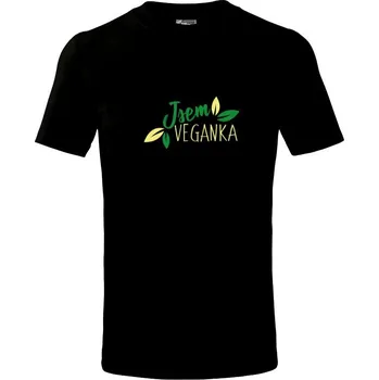 Chlapecké tričko Jsem vegan / veganka - Tričko dětské bavlněné - 98 cm / 2 roky ( Černá )