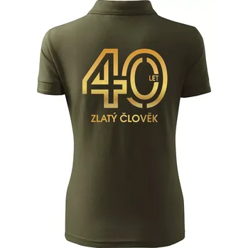 40 let zlatý člověk - Polokošile dámská Pique Polo - L ( Military )