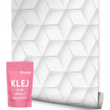 Tapeta Tapeta na zeď Bílé ŠESTIHRANY Tvary Dekor 3D