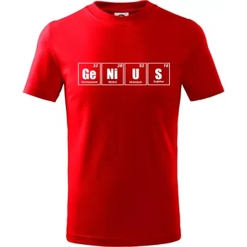 Chlapecké tričko Genius - periodická tabulka - Tričko dětské bavlněné - 98 cm / 2 roky ( Červená )