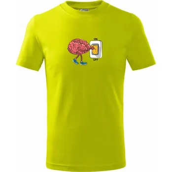 Chlapecké tričko Mozek ON OFF - Tričko dětské bavlněné - 98 cm / 2 roky ( Limetková )
