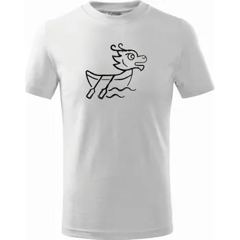 Chlapecké tričko Dračí loď sprejovaná - Tričko dětské bavlněné - 98 cm / 2 roky ( Bílá )