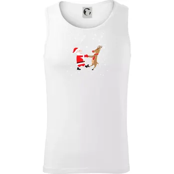Tancující Santa a sob - Tílko pánské Core - M ( Bílá )
