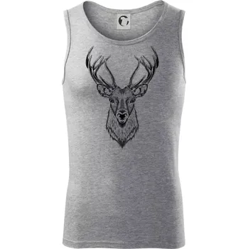 Jelen kresba - Tílko pánské Core - M ( Tmavě šedý melír )