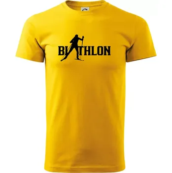 Pánské tričko Biathlon nápis - Triko extra velké (5-8XL) - 6XL ( Žlutá )