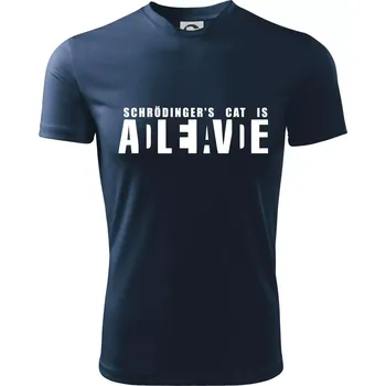 Chlapecké tričko Schrödinger's Cat ADLEIAVDE - dead and alive - Dětské triko sportovní (dresovina) - 122 cm/6 let ( Námořní modrá (velmi tmavá - téměř černá) )