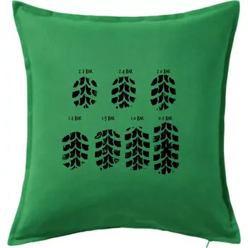 Polštář Pneumatiky - obtisk v závislosti na tlaku - Polštář 50x50 - 50x50 - Pouze potah ( Středně zelená )