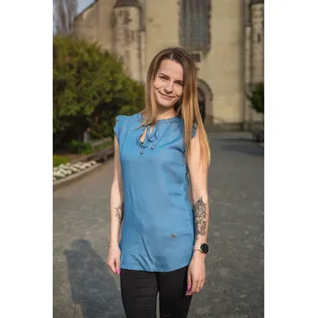 Dámské tričko Dámská halenka KIXMI NEIVA SVĚTLE MODRÁ XXL