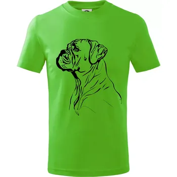 Boxer černá kresba - Tričko dětské bavlněné - 98 cm / 2 roky ( Apple Green )